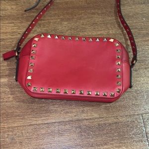 Valentino red leather crossbody bag